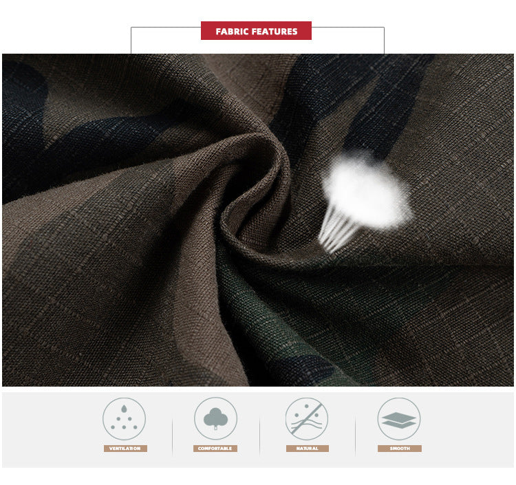 MIJKO Men's and Women's Triple-Waist Camouflage Cargo Pants with Buckle Waist Design, Casual Straight Leg Pants, Trendy 152