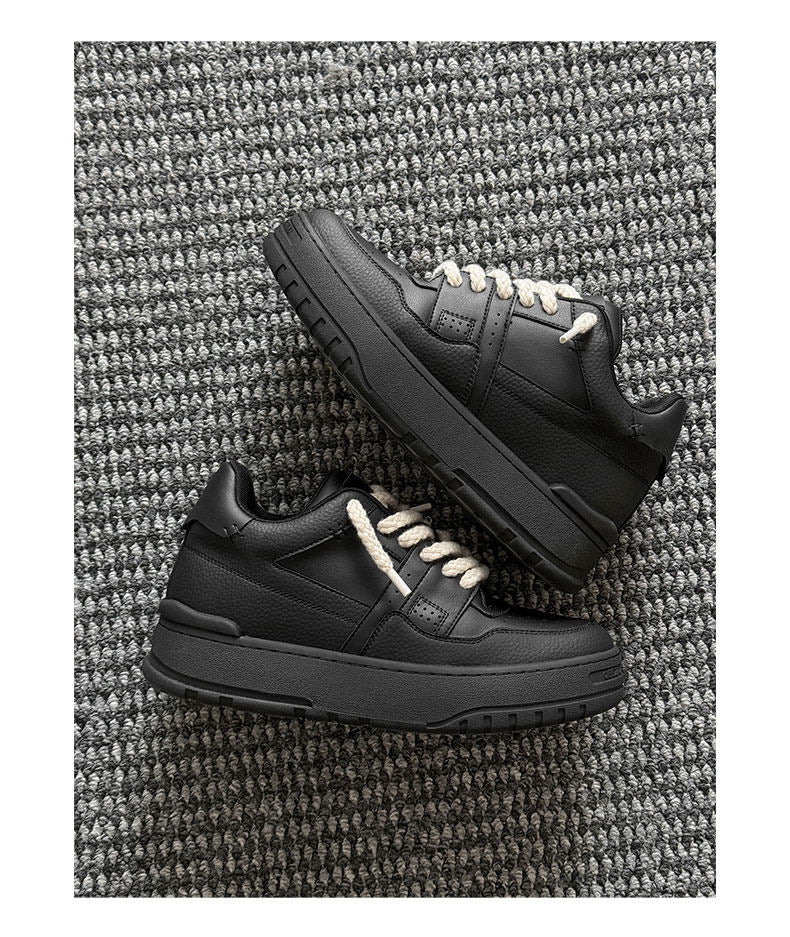 Versatile Thick-Soled White Casual Shoes for Men