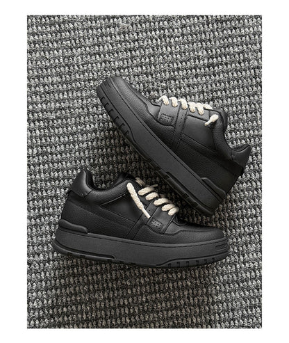 Versatile Thick-Soled White Casual Shoes for Men