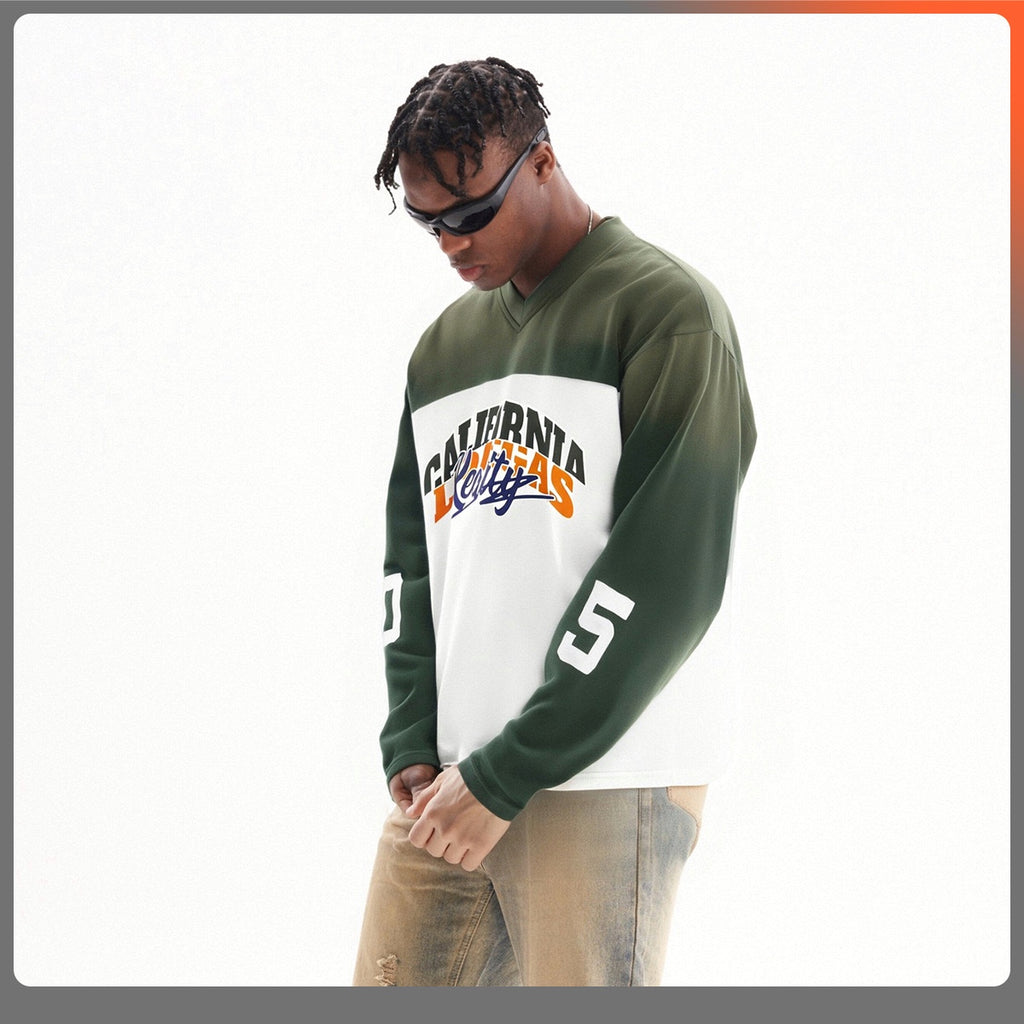 ETAI Men's Wear | Trendy Heavyweight Loose-fitting Short-sleeved Jersey T-shirt, High-quality Pure Cotton Men's V-neck T-shirt 107