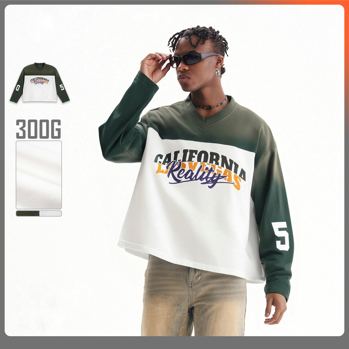 ETAI Men's Wear | Trendy Heavyweight Loose-fitting Short-sleeved Jersey T-shirt, High-quality Pure Cotton Men's V-neck T-shirt 107