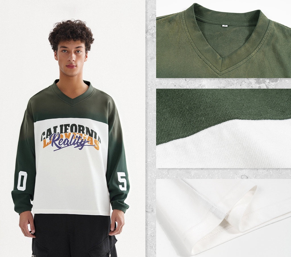 ETAI Men's Wear | Trendy Heavyweight Loose-fitting Short-sleeved Jersey T-shirt, High-quality Pure Cotton Men's V-neck T-shirt 107