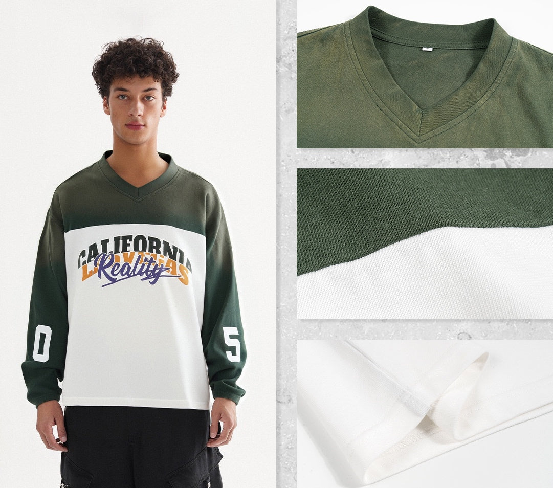 ETAI Men's Wear | Trendy Heavyweight Loose-fitting Short-sleeved Jersey T-shirt, High-quality Pure Cotton Men's V-neck T-shirt 107