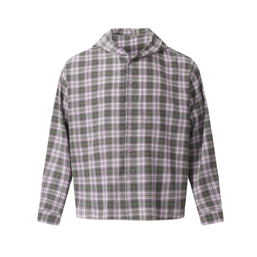 European and American High Street Vintage Craft Plaid Design Flannel Button Long Sleeve Shirt