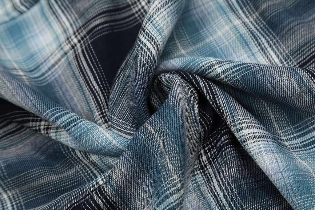 European and American High Street Vintage Craft Plaid Design Flannel Button Long Sleeve Shirt