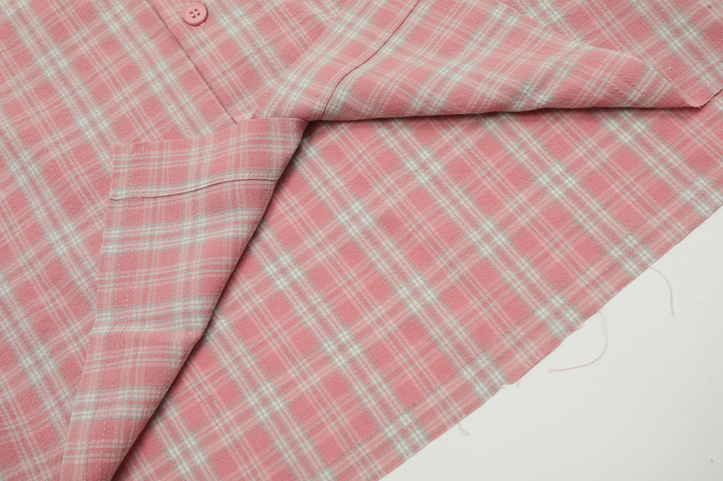 European and American High Street Vintage Craft Plaid Design Flannel Button Long Sleeve Shirt