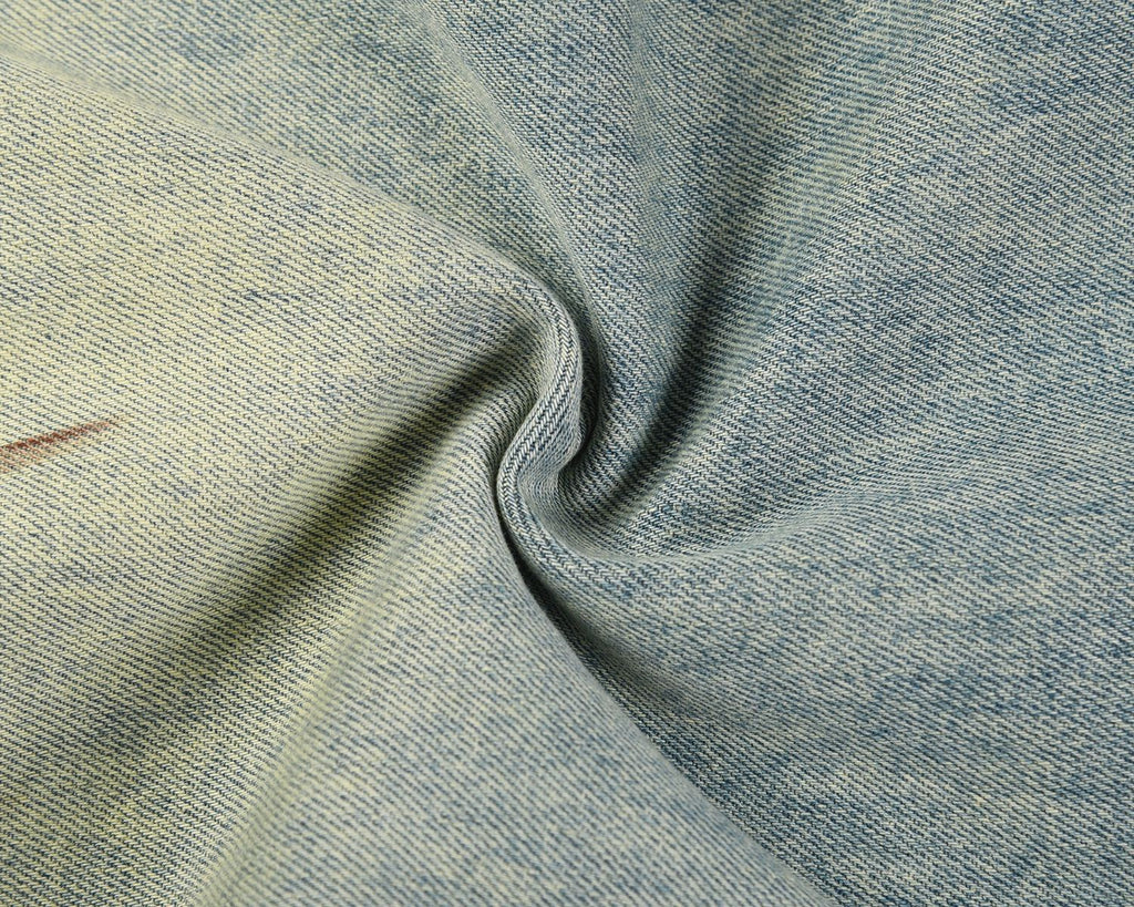 American Style High Street Washed Knife Cut Chain Pocket Hand-painted Splash Ink Retro Old Straight Jeans Trendy Jeans for Men and Women 115