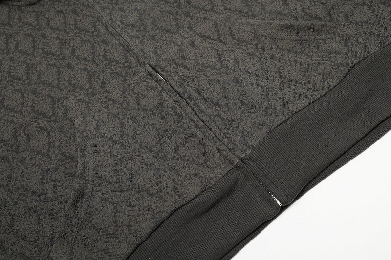 European and American high-street trendy men's and women's hooded zip-up jacquard printed sweatshirt jackets 104