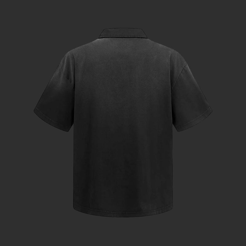 ACRON Washed Black Polo Shirt - Embroidered Horse Logo | FlipFit
