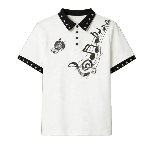 Music Note Studded Polo
