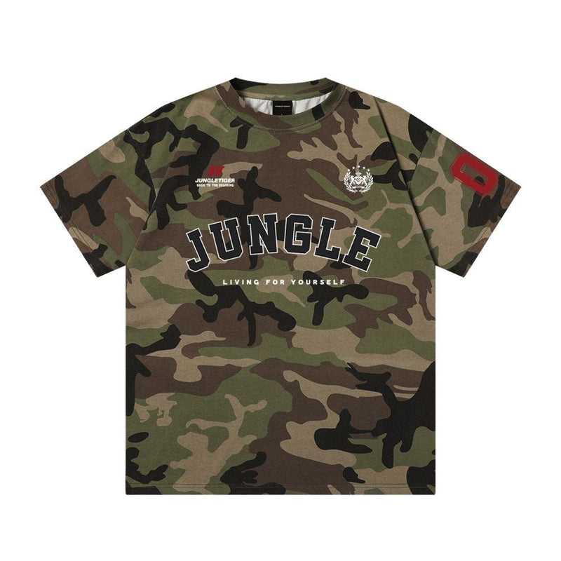Jungle Camo Red 9 Sleeve Patch Tee