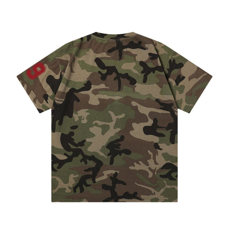 Jungle Camo Red 9 Sleeve Patch Tee