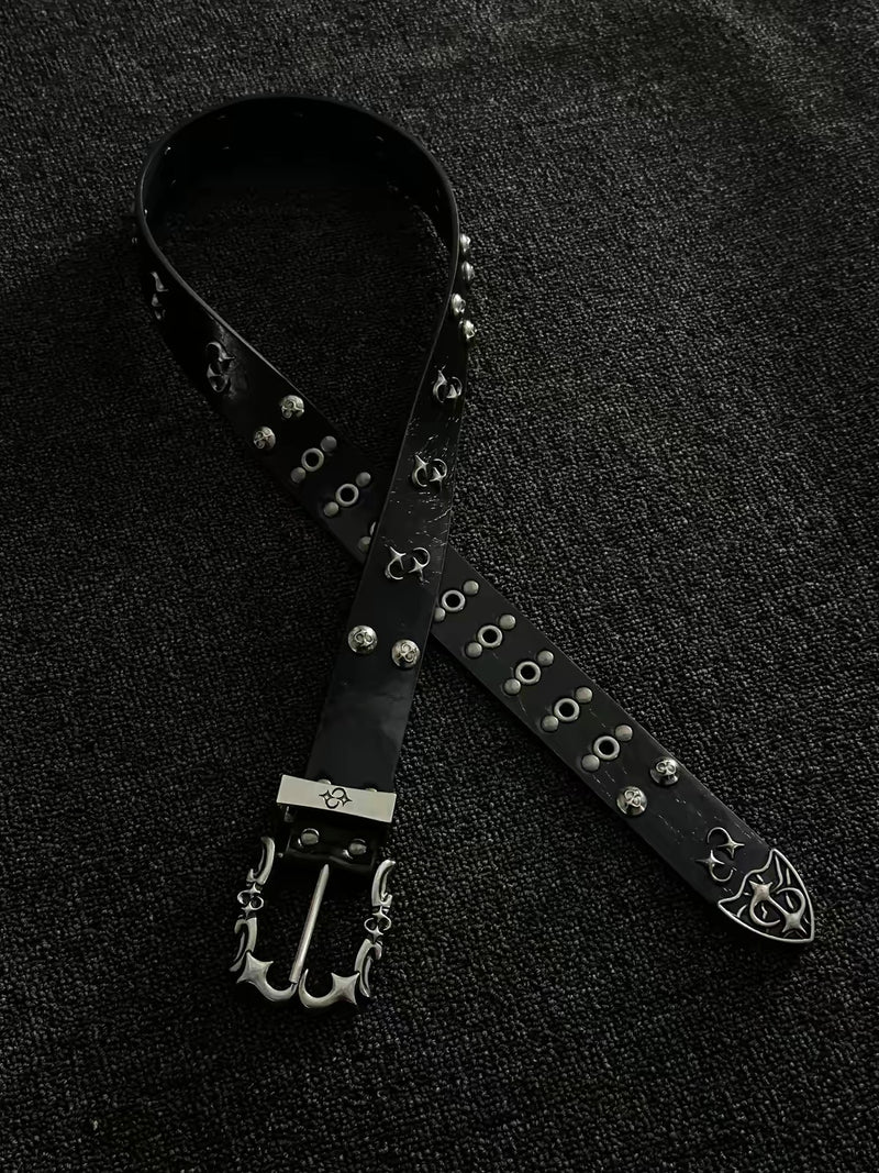 Star Buckle Leather Belt
