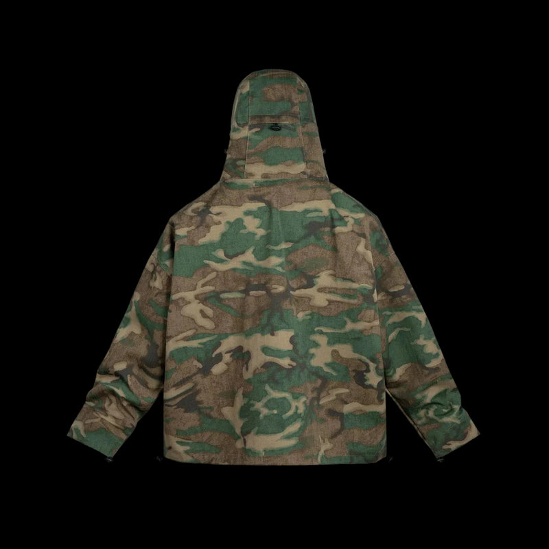 Military Style Oversized Hooded Windbreaker