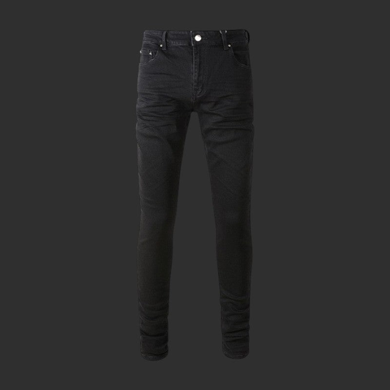 BLACK SLIM SKINNY JEANS CLEAN CUT STREETWEAR DENIM | FLIPFIT