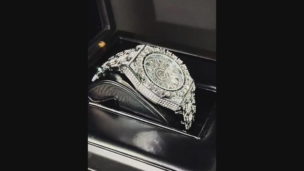 White Kaleidoscope Full Diamond Watch, New Fashionable Couple Watch (24fw)112