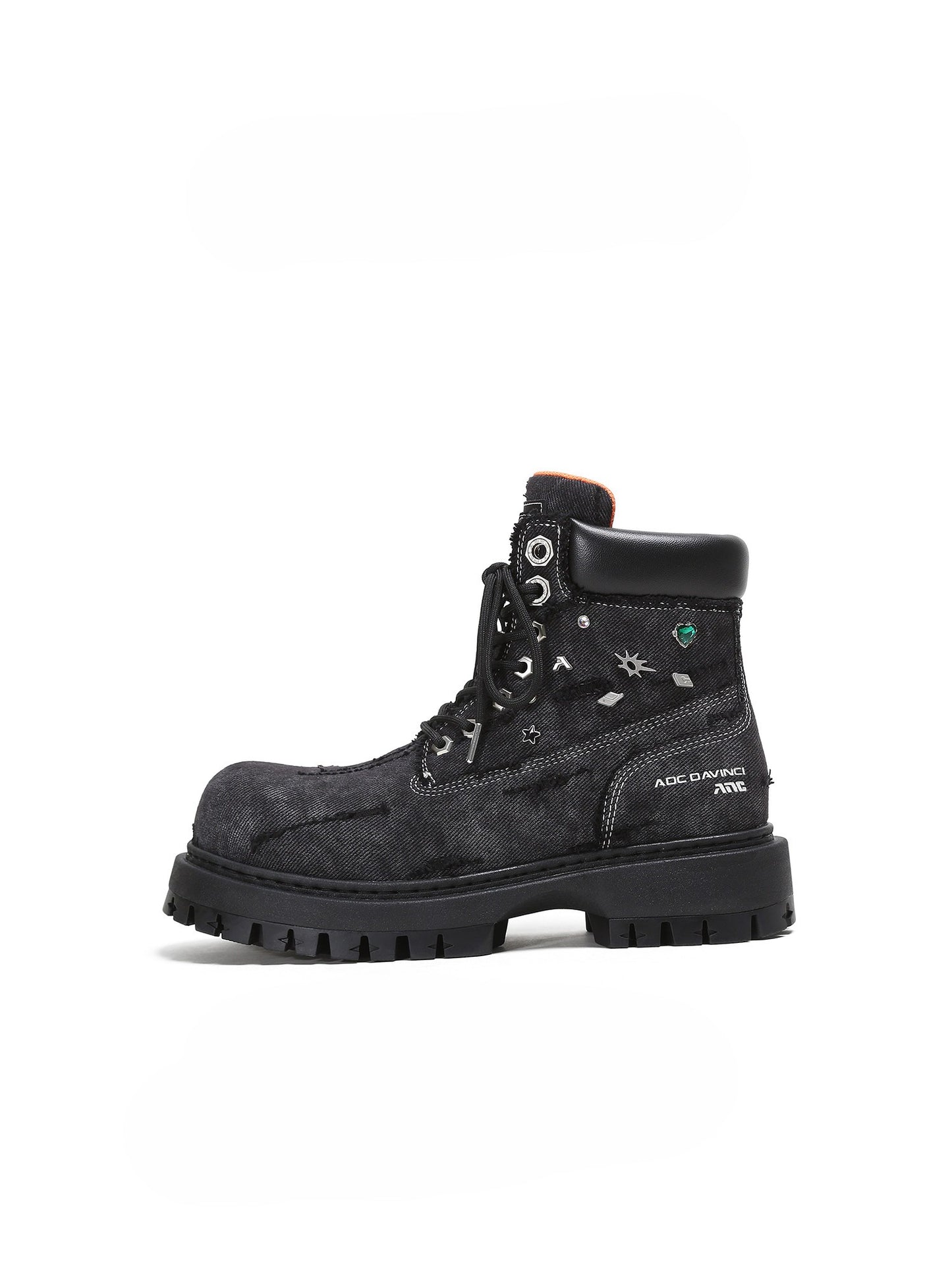 Thick-Soled Martin Boots Washed Denim Work Boots