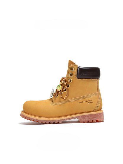 Brushed Yellow Cowhide Outdoor Boots