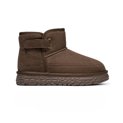 Fur-Lined Snow Boots Winter Fleece-Lined Thickened Warm Large Cotton Shoes