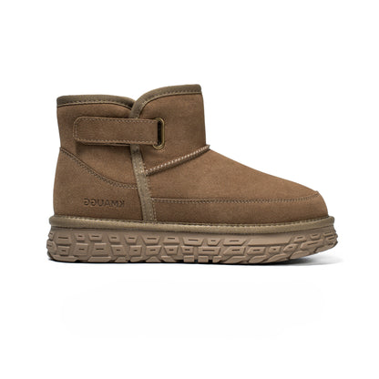 Fur-Lined Snow Boots Winter Fleece-Lined Thickened Warm Large Cotton Shoes