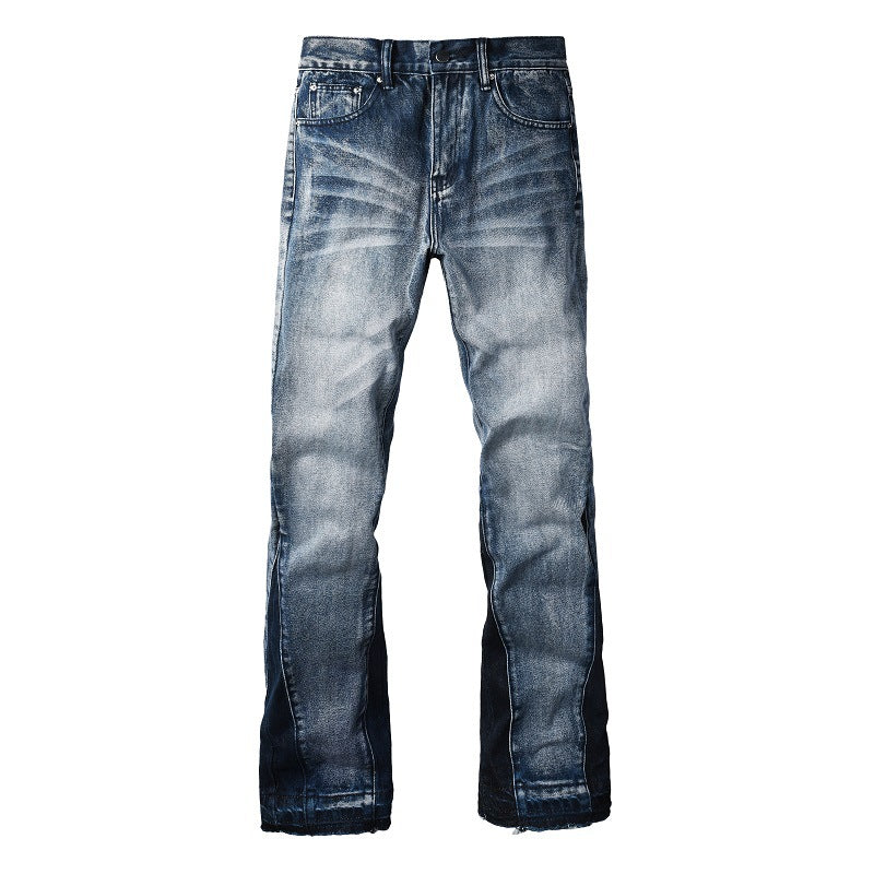 Dark Indigo Side Stripe Flared Jeans
