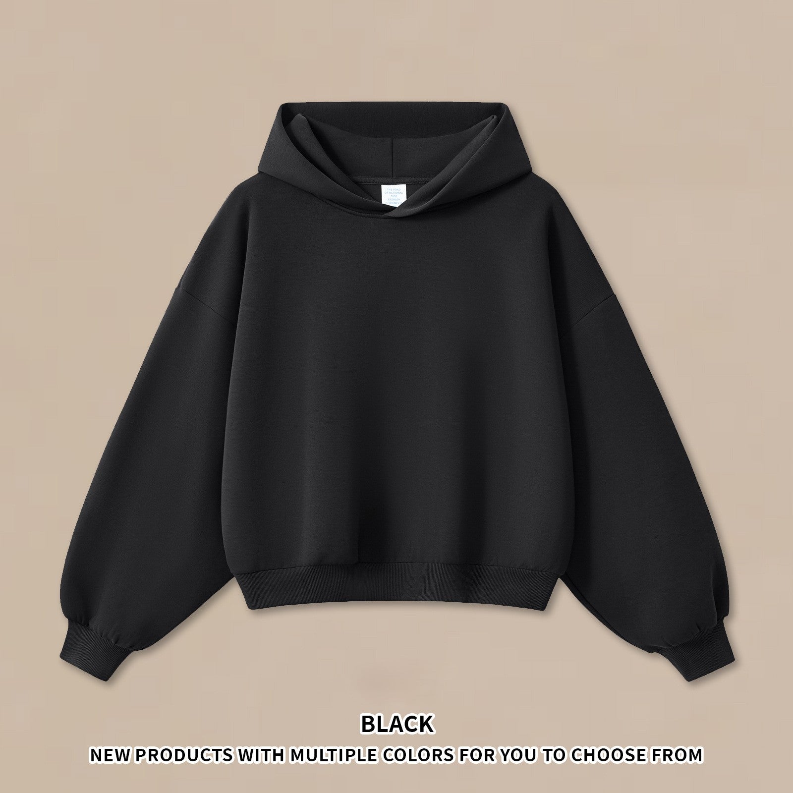 RS Men's Clothing | Boxy Square Fit Short & Wide 350G Hooded Sweatshirt, Cross-border Trendy American Style Hooded Sweatshirt for Men 140