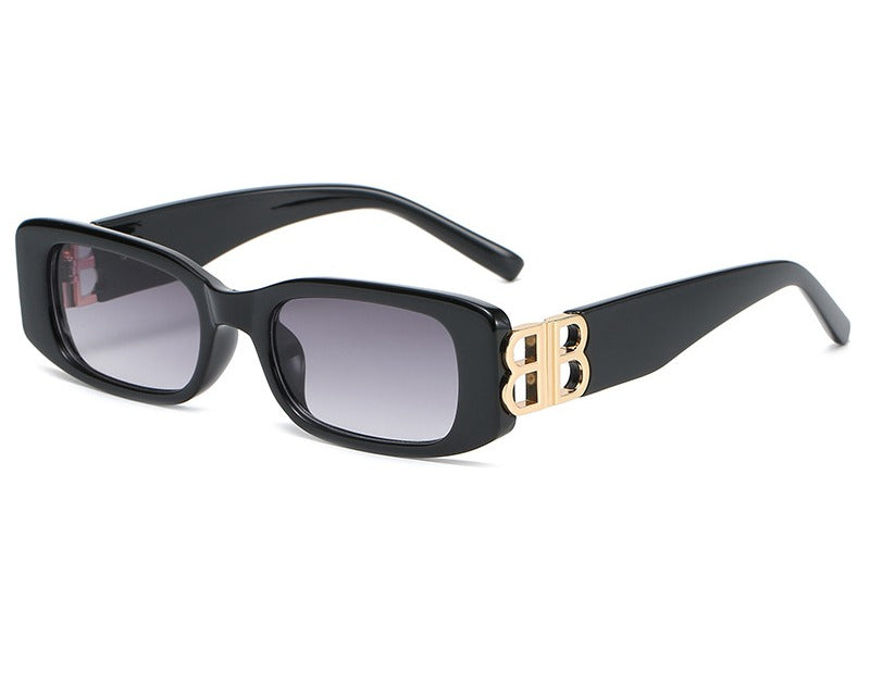 New B Family European and American Retro Small Frame Sunglasses Female Internet Celebrity Street Photography Square Sunglasses Cross-Border Versatile Sunglasses