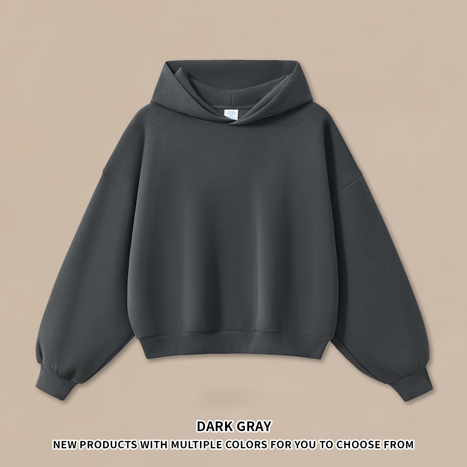 RS Men's Clothing | Boxy Square Fit Short & Wide 350G Hooded Sweatshirt, Cross-border Trendy American Style Hooded Sweatshirt for Men 140