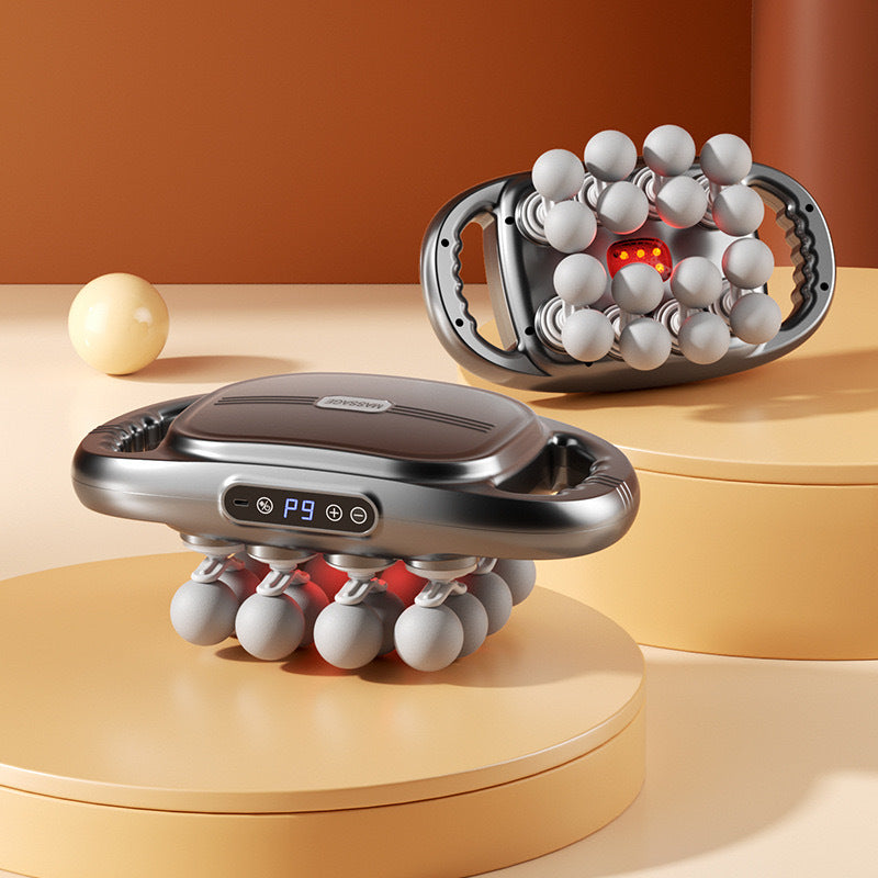 Cross-border multi-head fascia gun for back, waist, and hand vibration muscle massage, rechargeable fascia massager wholesale