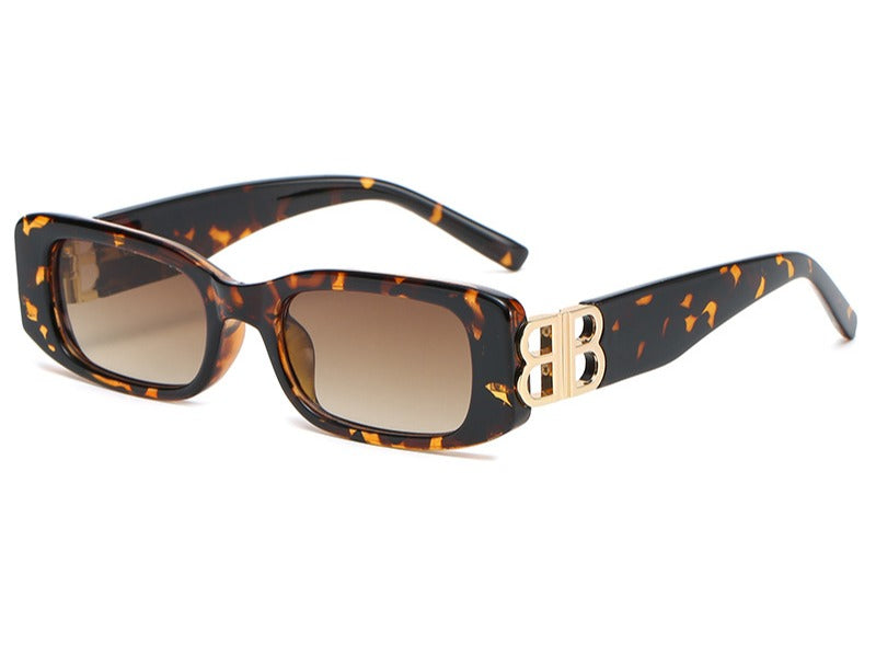 New B Family European and American Retro Small Frame Sunglasses Female Internet Celebrity Street Photography Square Sunglasses Cross-Border Versatile Sunglasses