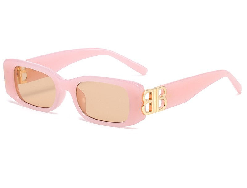 New B Family European and American Retro Small Frame Sunglasses Female Internet Celebrity Street Photography Square Sunglasses Cross-Border Versatile Sunglasses