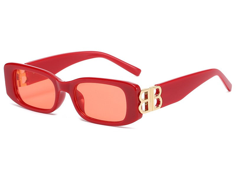 New B Family European and American Retro Small Frame Sunglasses Female Internet Celebrity Street Photography Square Sunglasses Cross-Border Versatile Sunglasses