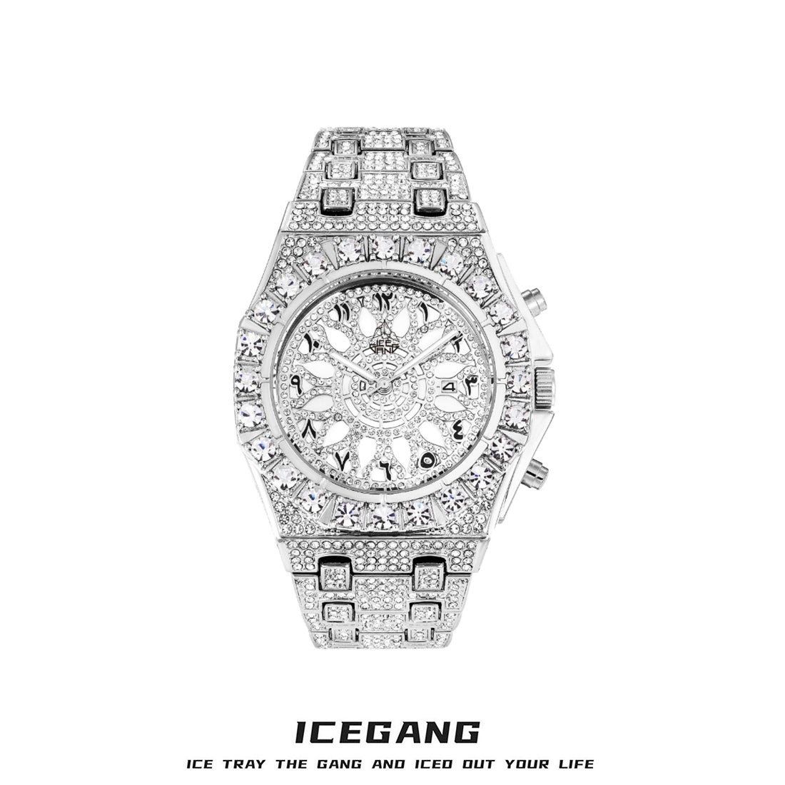 White Kaleidoscope Full Diamond Watch, New Fashionable Couple Watch (24fw)112