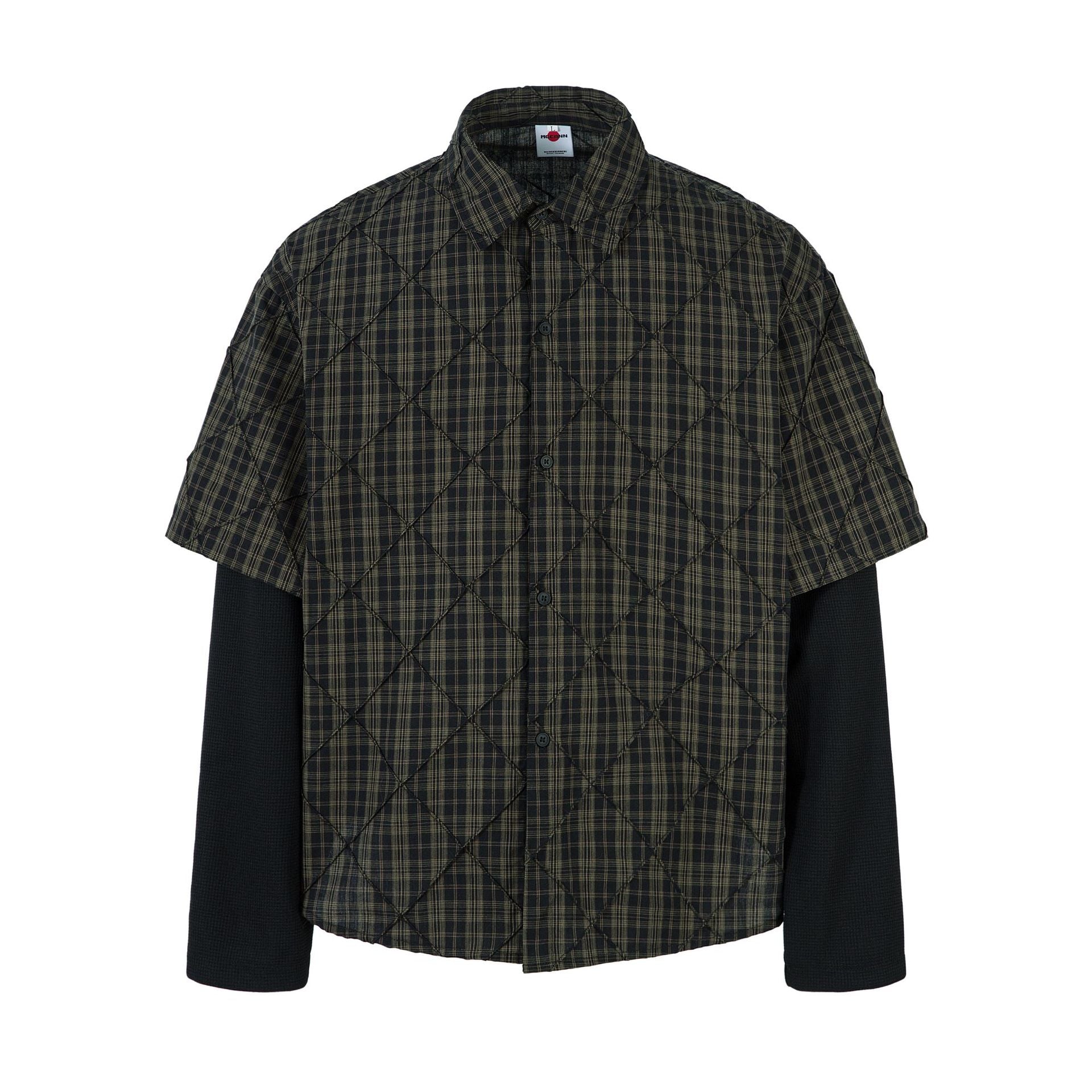 Spring New Arrival American Retro Loose-fitting Heavy-duty Striped Faux Two-piece Long-sleeved Shirt 167